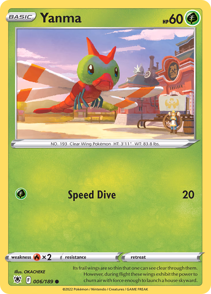 Yanma Pokemon card (006/189, Astral Radiance)