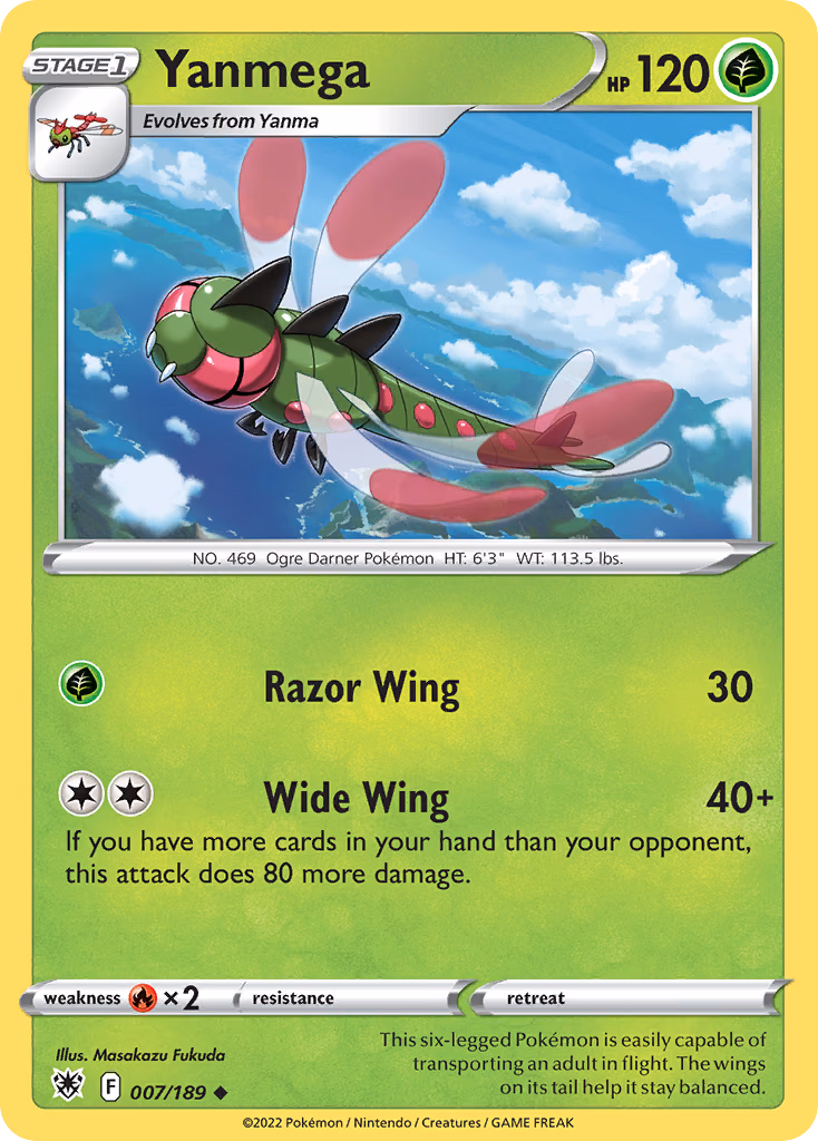 Yanmega Pokemon card (007/189, Astral Radiance)