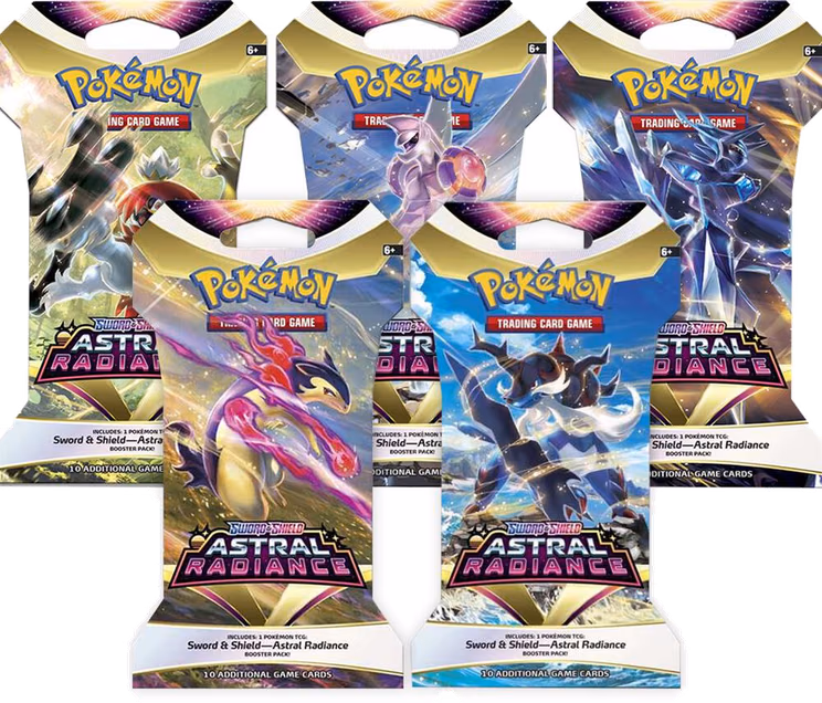 Pokemon Astral Radiance Sleeved Booster Pack Art Bundle [Set of 5]