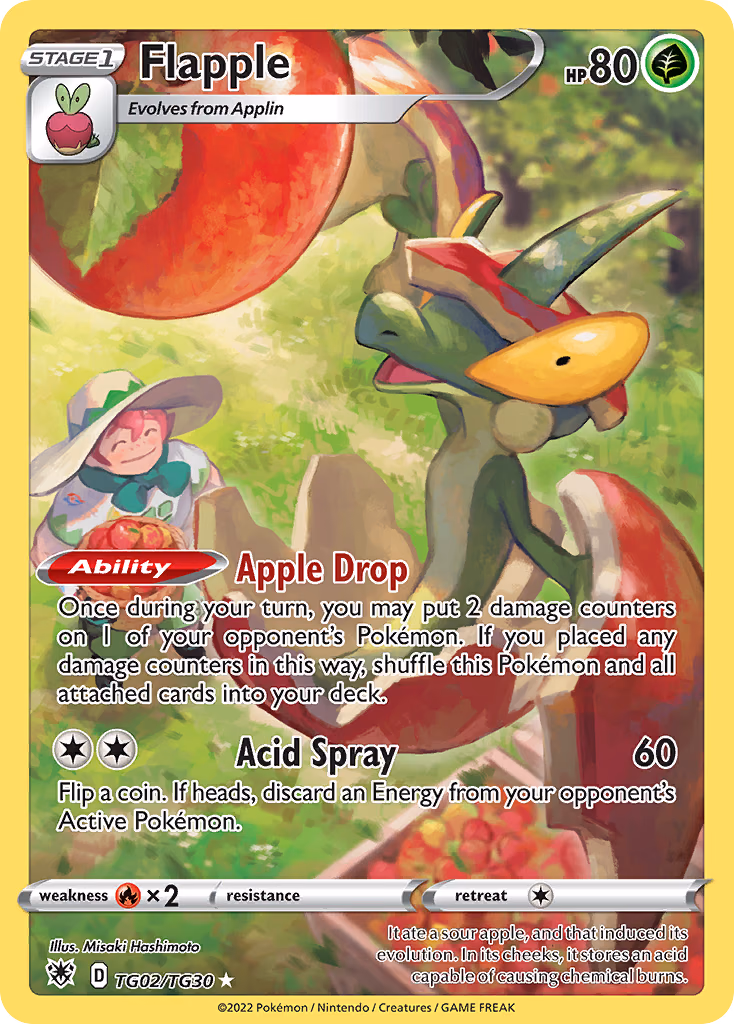 Flapple Pokemon card (TG02/TG30, Astral Radiance Trainer Gallery)