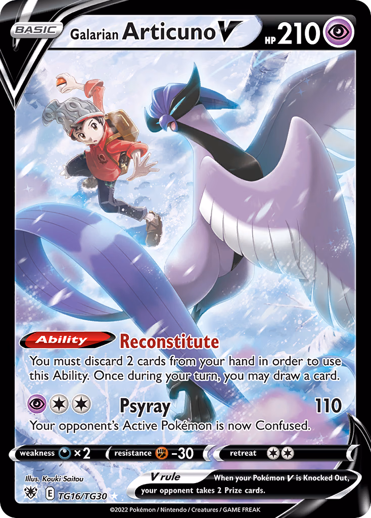 Galarian Articuno V Pokemon card (TG16/TG30, Astral Radiance Trainer Gallery)