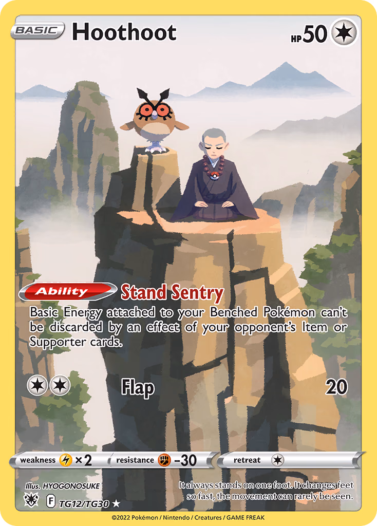 Hoothoot Pokemon card (TG12/TG30, Astral Radiance Trainer Gallery)
