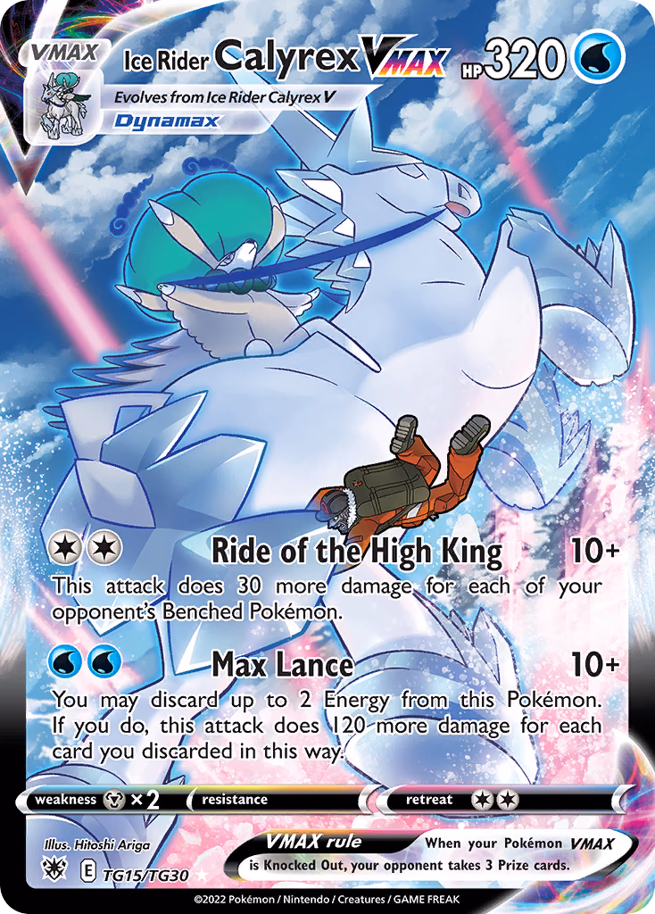 Ice Rider Calyrex VMAX Pokemon card (TG15/TG30, Astral Radiance Trainer Gallery)