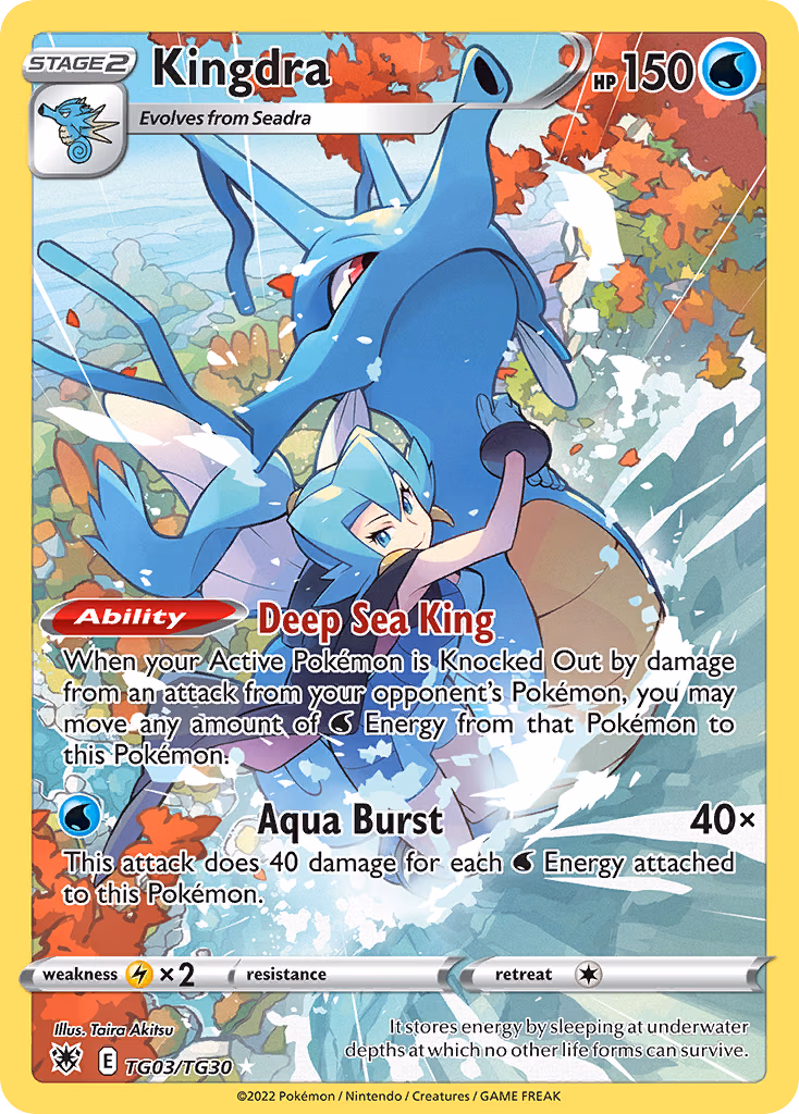 Kingdra Pokemon card (TG03/TG30, Astral Radiance Trainer Gallery)