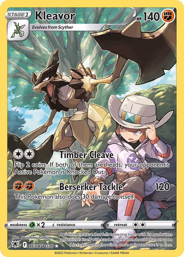 Kleavor Pokemon card (TG08/TG30, Astral Radiance Trainer Gallery)