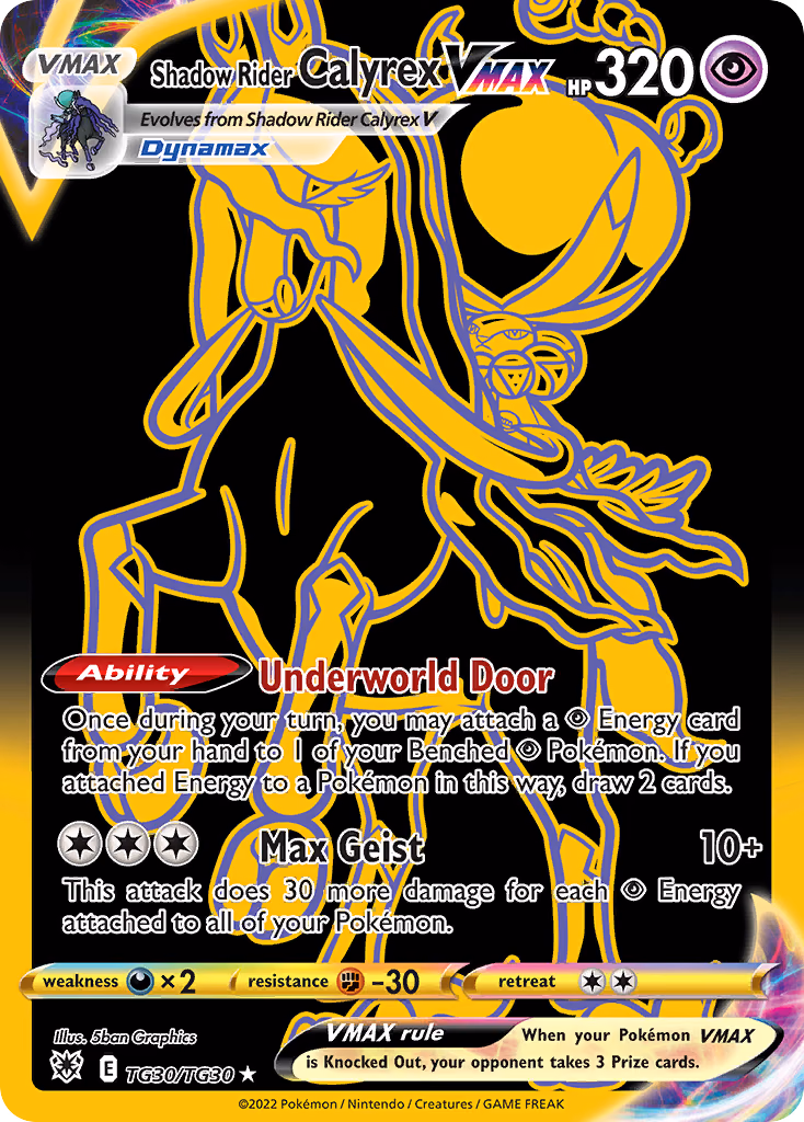 Shadow Rider Calyrex VMAX Pokemon card (TG30/TG30, Astral Radiance Trainer Gallery)