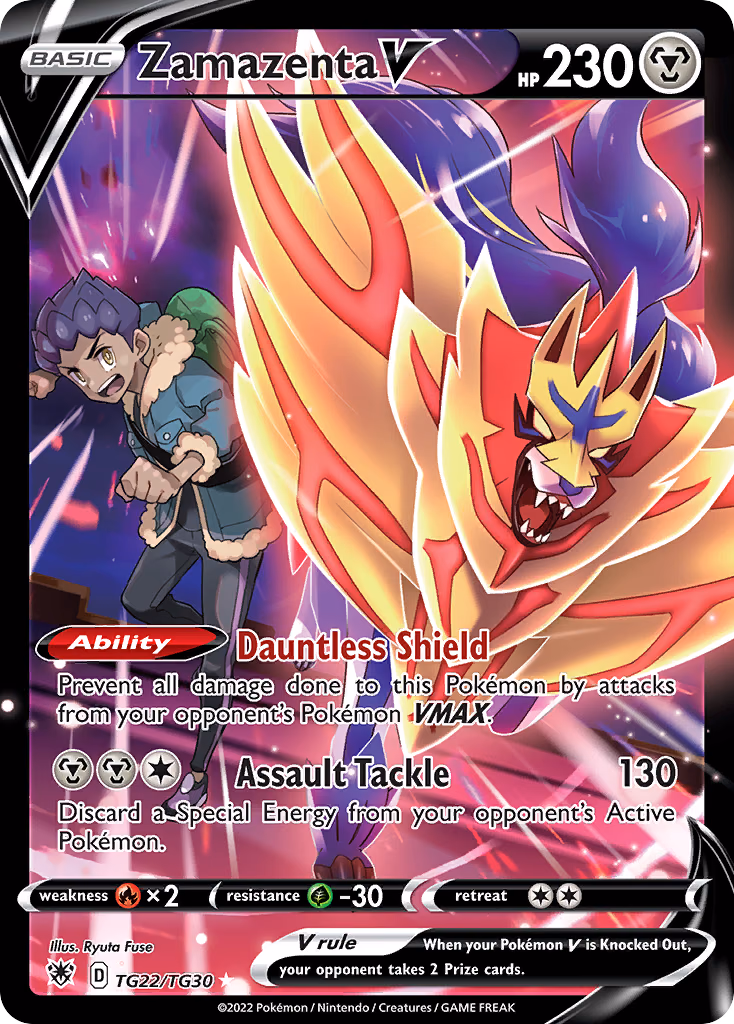 Zamazenta V Pokemon card (TG22/TG30, Astral Radiance Trainer Gallery)