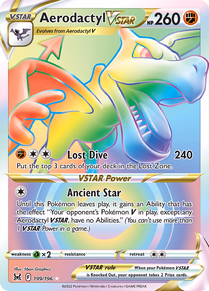 Aerodactyl VSTAR Pokemon card (199/196, Lost Origin)