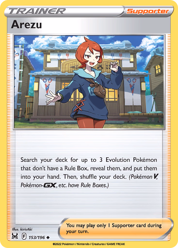 Arezu Pokemon card (153/196, Lost Origin)
