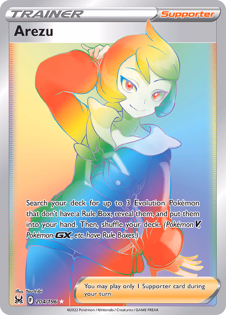 Arezu Pokemon card (204/196, Lost Origin)