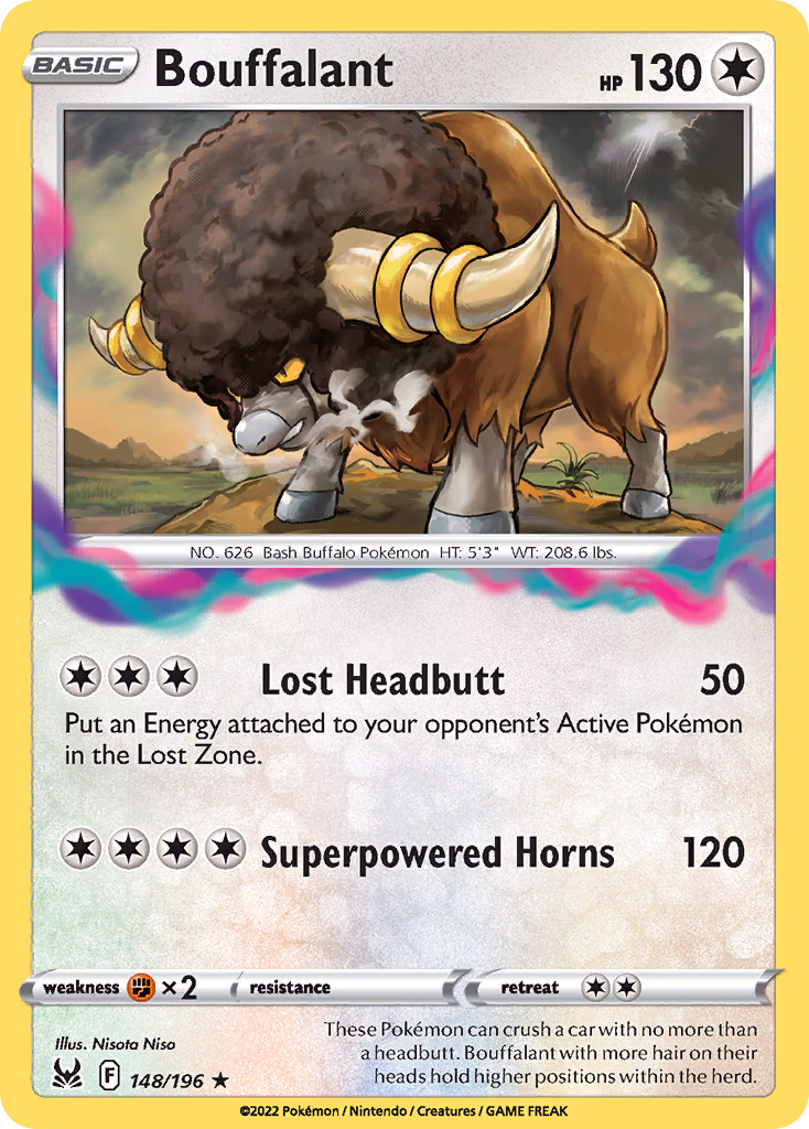 Bouffalant Pokemon card (148/196, Lost Origin)
