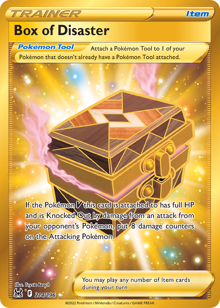 Box of Disaster Pokemon card (214/196, Lost Origin)