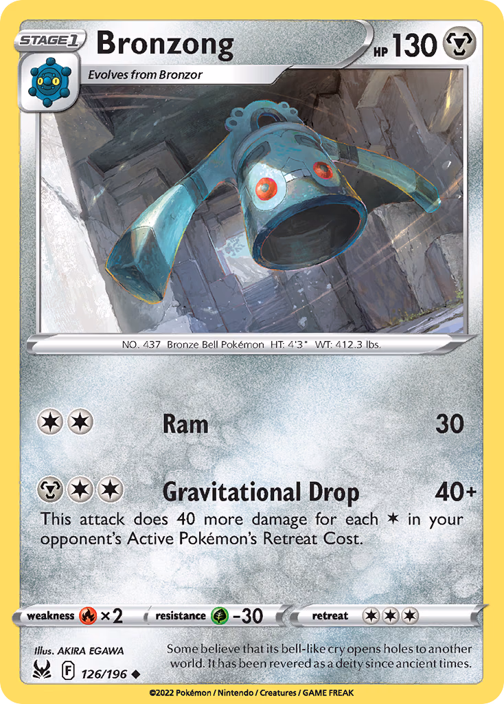 Bronzong Pokemon card (126/196, Lost Origin)