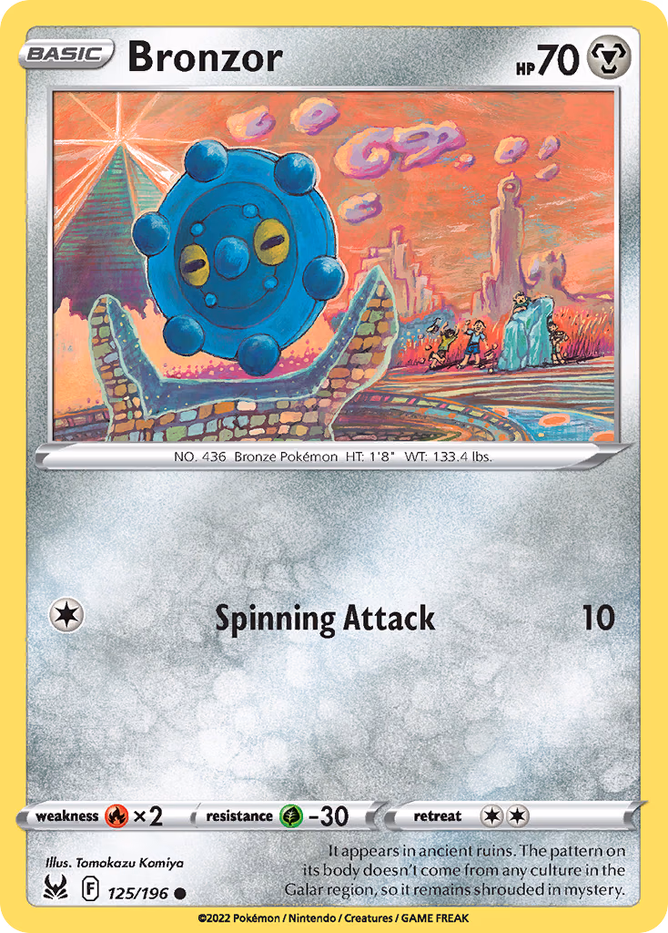 Bronzor Pokemon card (125/196, Lost Origin)