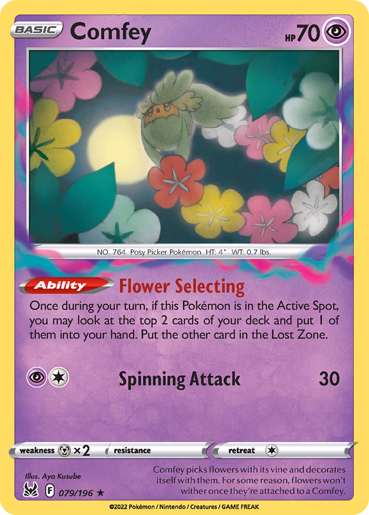 Comfey Pokemon card (079/196, Lost Origin)