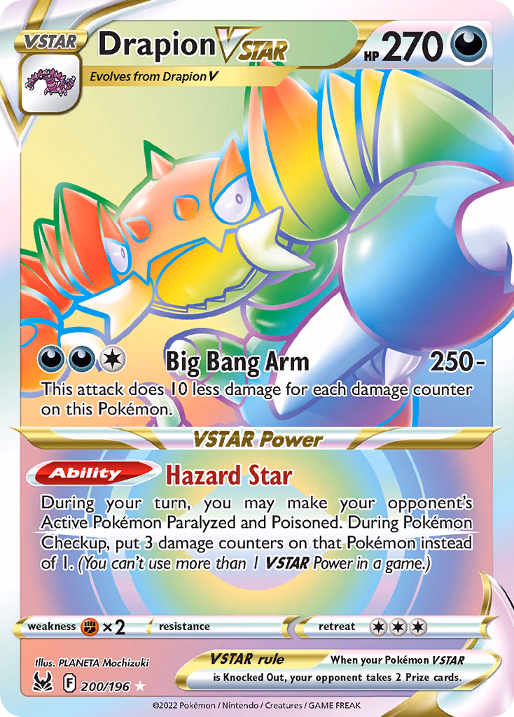 Drapion VSTAR Pokemon card (200/196, Lost Origin)