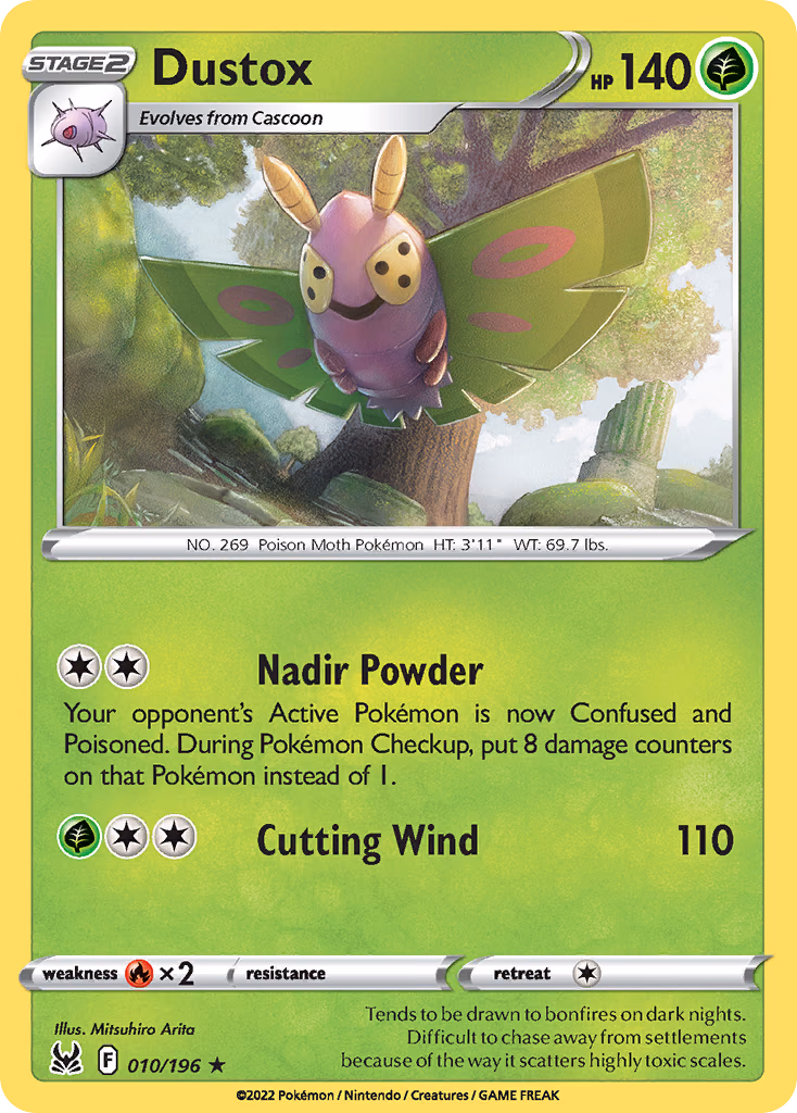 Dustox Pokemon card (010/196, Lost Origin)