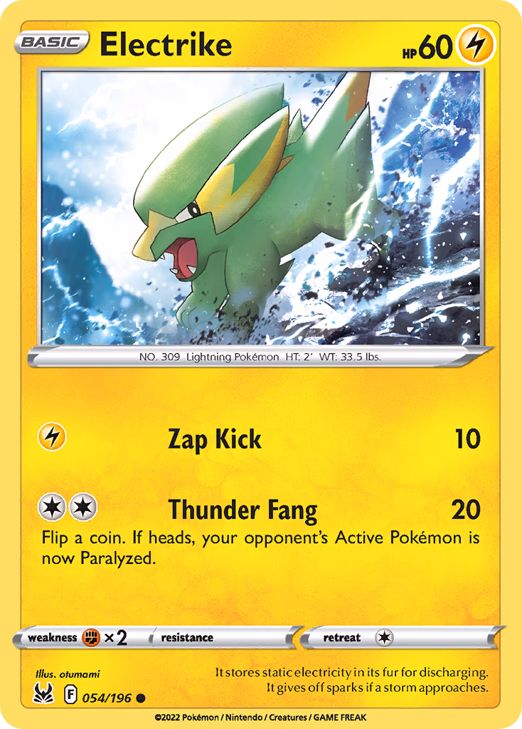 Electrike Pokemon card (054/196, Lost Origin)