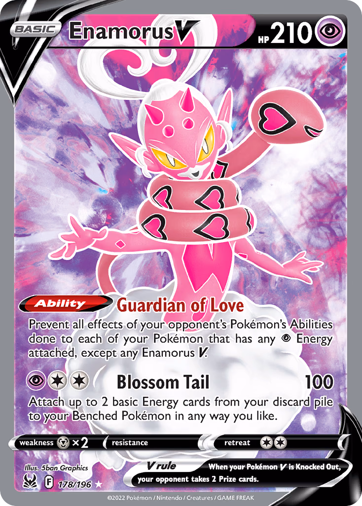 Enamorus V Pokemon card (178/196, Lost Origin)