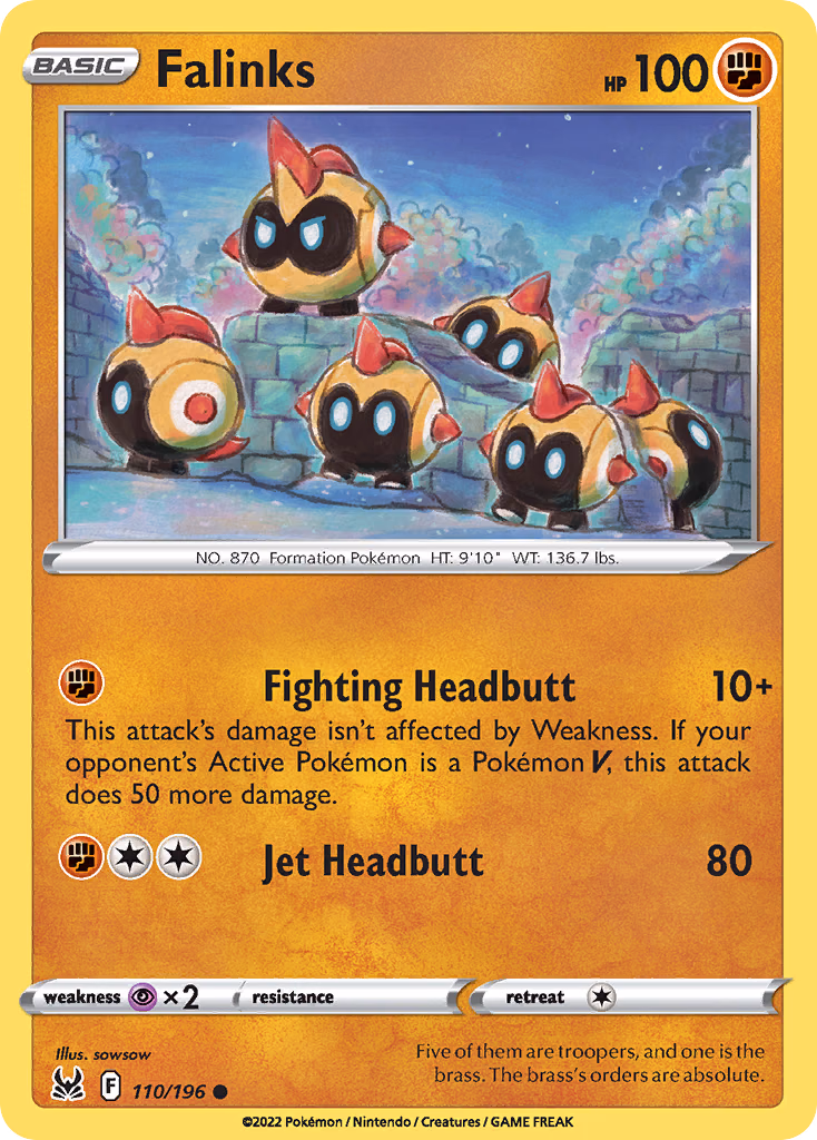 Falinks Pokemon card (110/196, Lost Origin)
