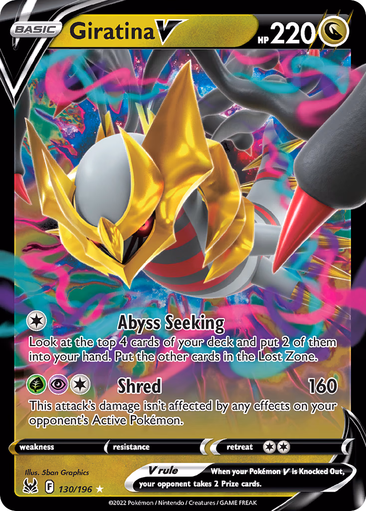 Giratina V Pokemon card (130/196, Lost Origin)
