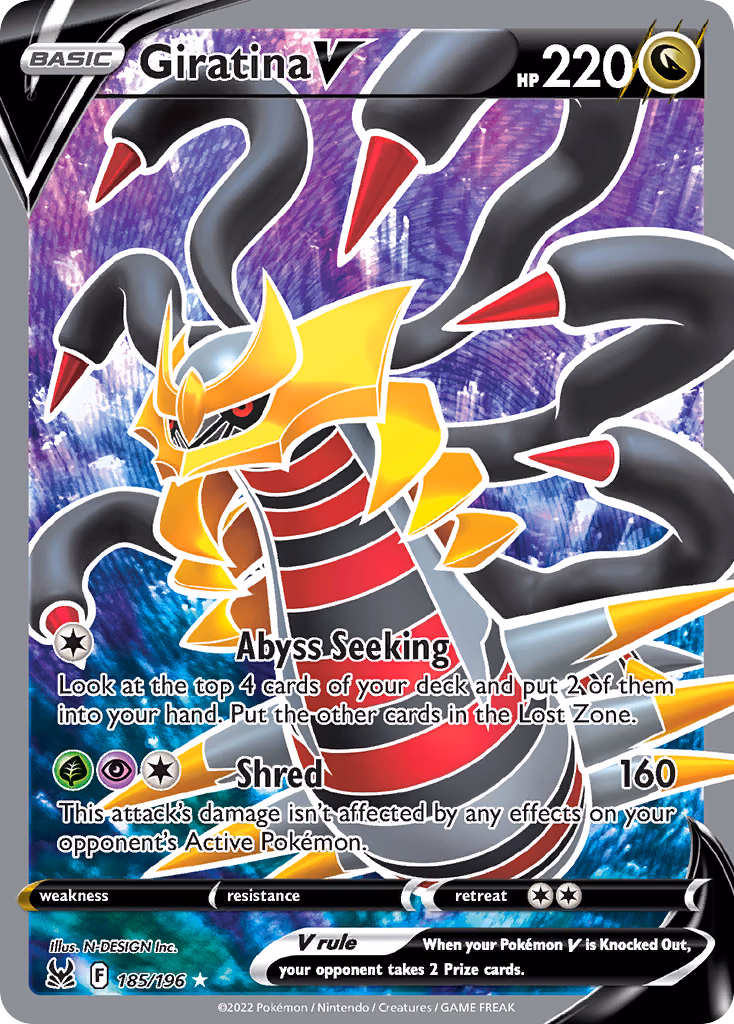 Giratina V Pokemon card (185/196, Lost Origin)