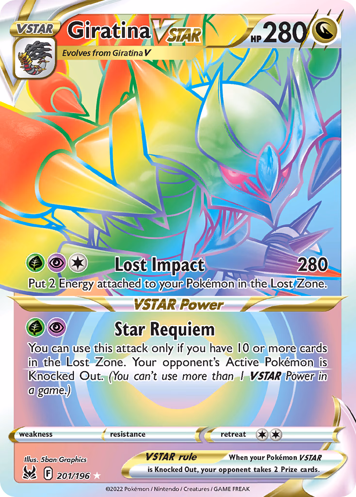 Giratina VSTAR Pokemon card (201/196, Lost Origin)