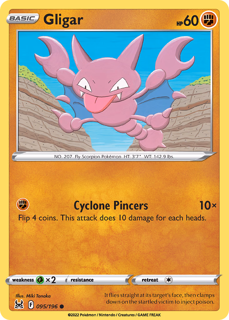 Gligar Pokemon card (095/196, Lost Origin)