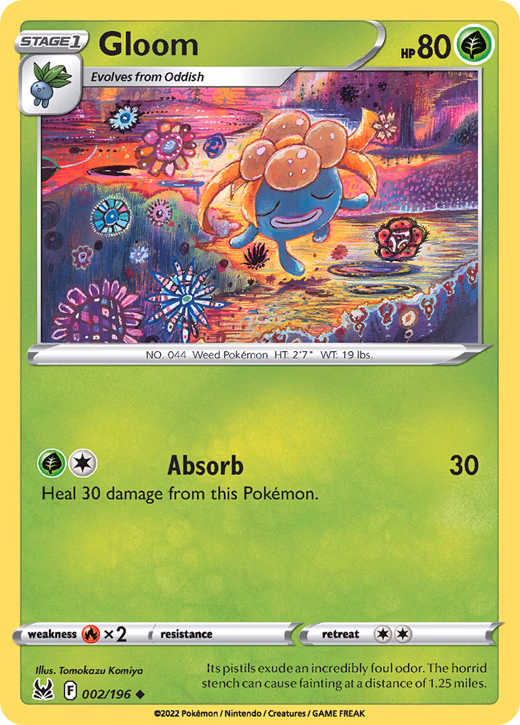 Gloom Pokemon card (002/196, Lost Origin)