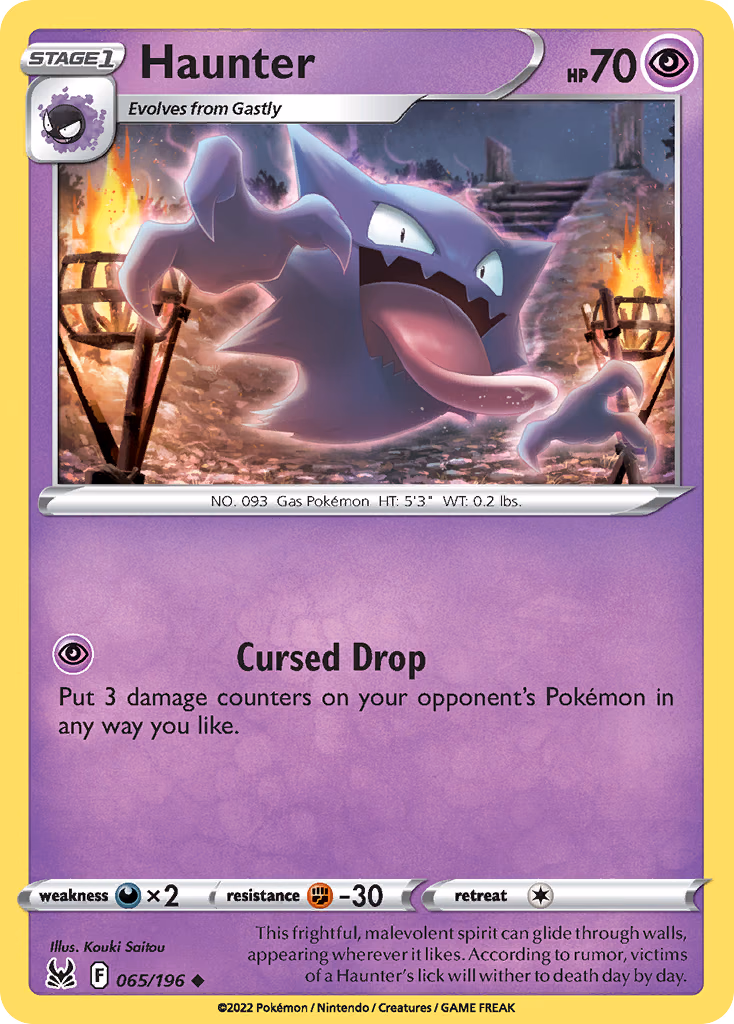 Haunter Pokemon card (065/196, Lost Origin)