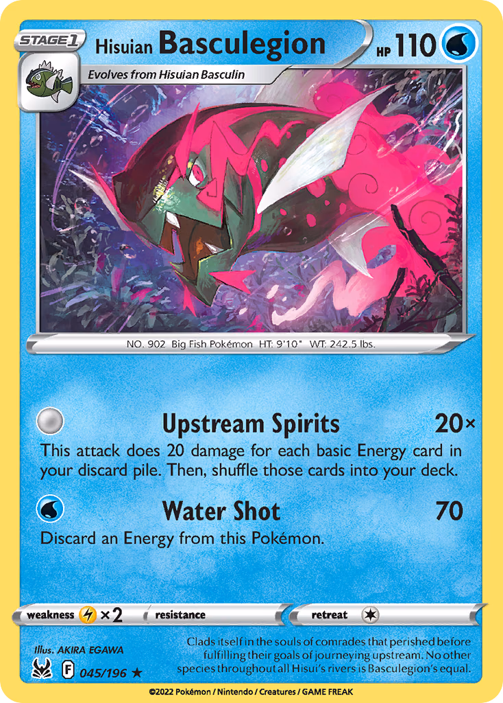 Hisuian Basculegion Pokemon card (045/196, Lost Origin)