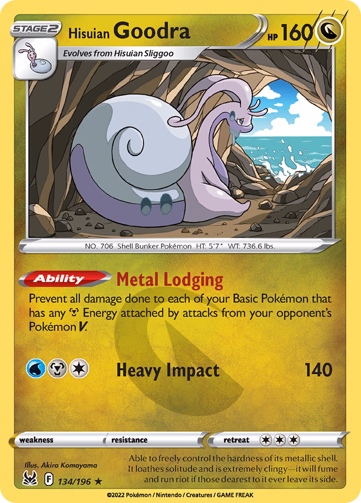 Hisuian Goodra Pokemon card (134/196, Lost Origin)