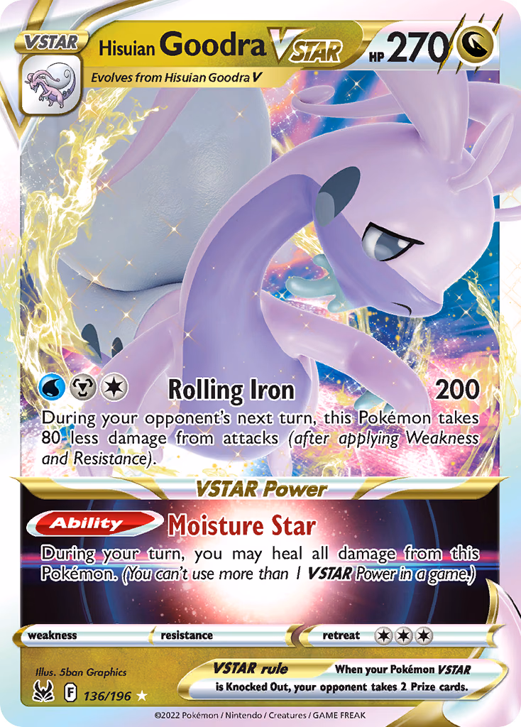 Hisuian Goodra VSTAR Pokemon card (136/196, Lost Origin)