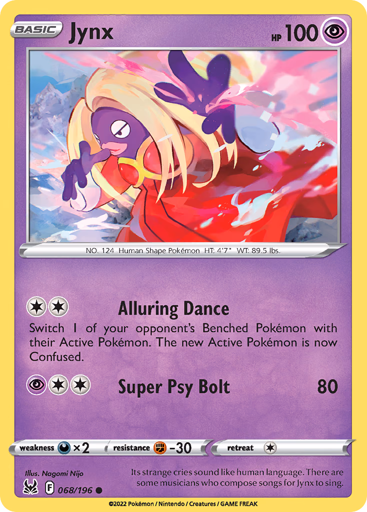 Jynx Pokemon card (068/196, Lost Origin)