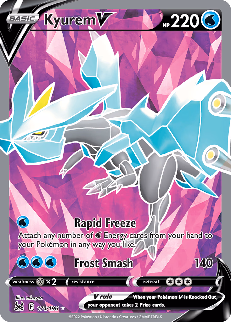 Kyurem V Pokemon card (174/196, Lost Origin)