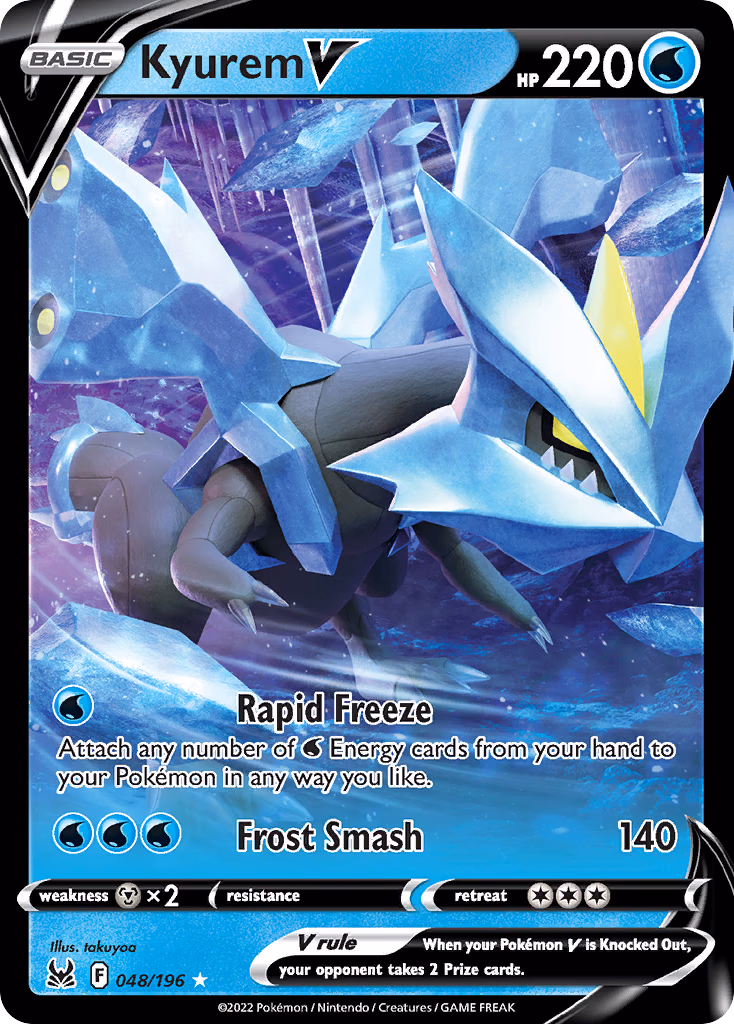 Kyurem V Pokemon card (048/196, Lost Origin)