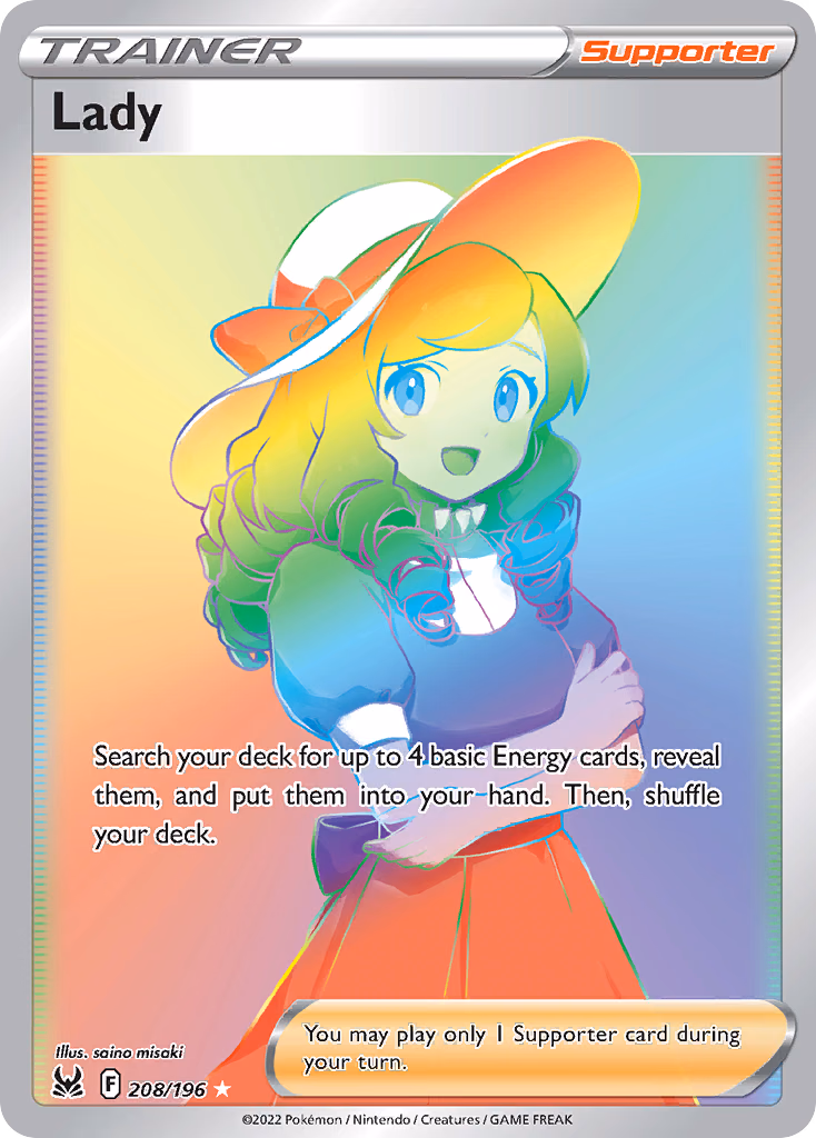 Lady Pokemon card (208/196, Lost Origin)