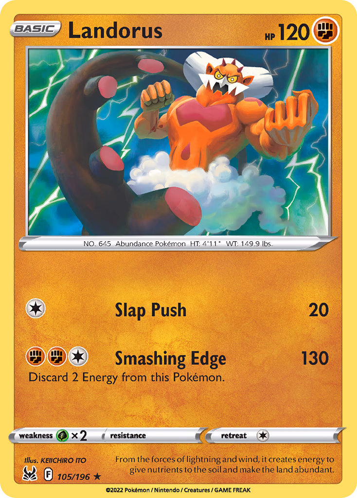 Landorus Pokemon card (105/196, Lost Origin)