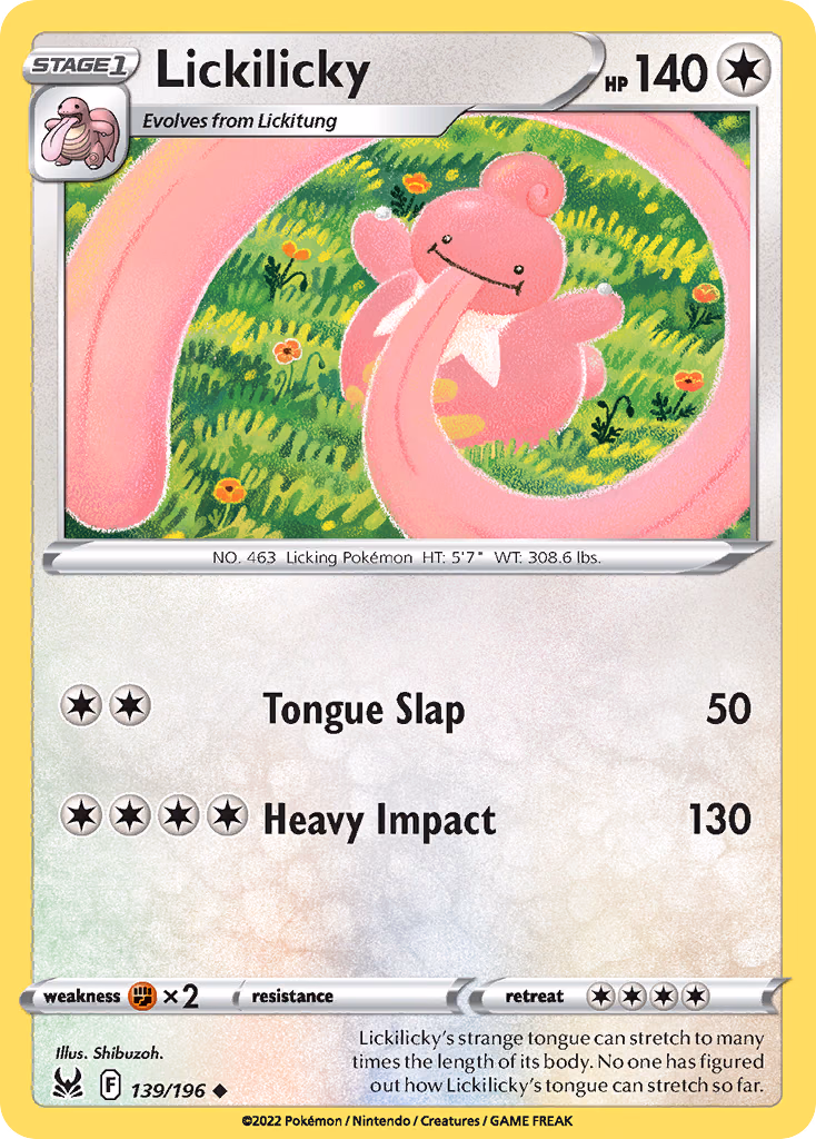 Lickilicky Pokemon card (139/196, Lost Origin)
