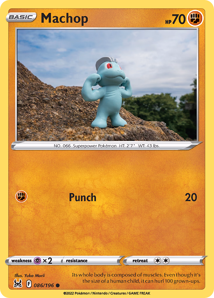 Machop Pokemon card (086/196, Lost Origin)