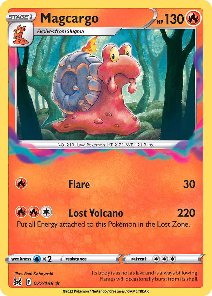 Magcargo Pokemon card (022/196, Lost Origin)