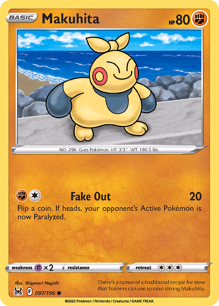 Makuhita Pokemon card (097/196, Lost Origin)