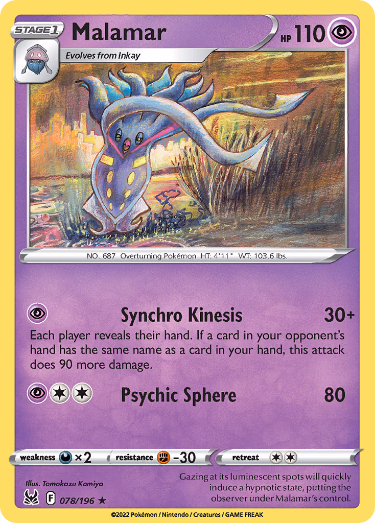 Malamar Pokemon card (078/196, Lost Origin)