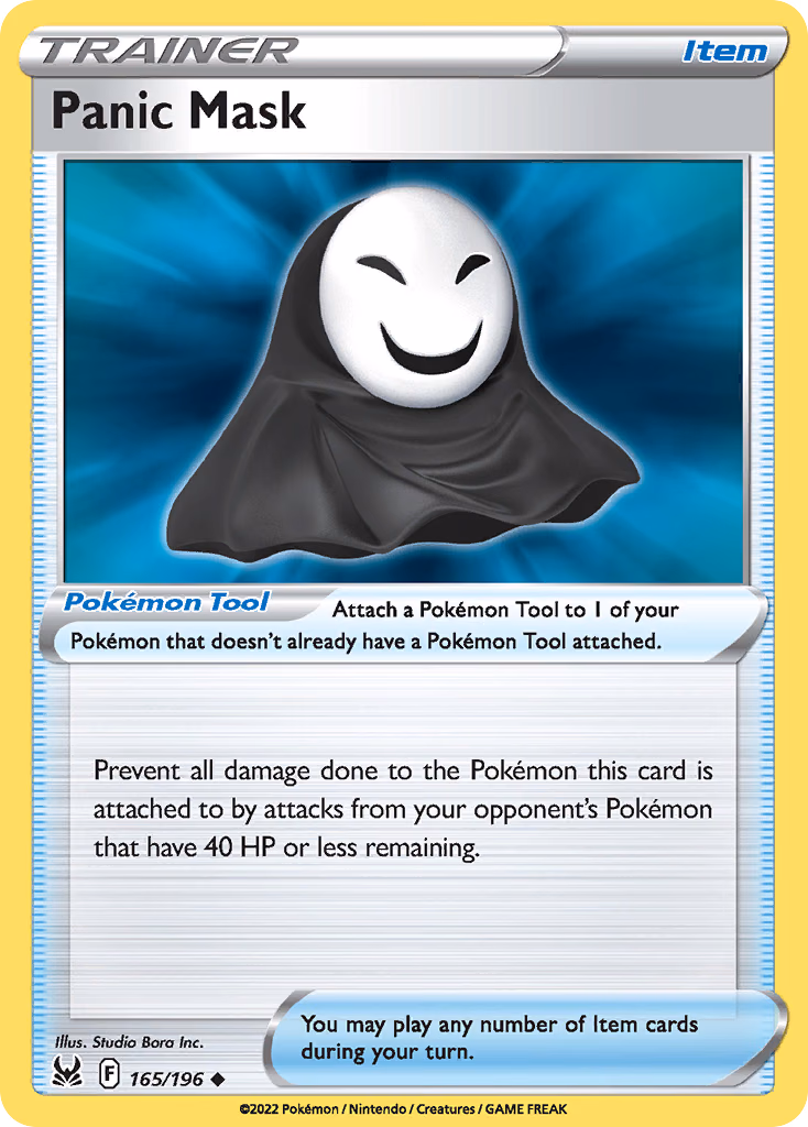 Panic Mask Pokemon card (165/196, Lost Origin)