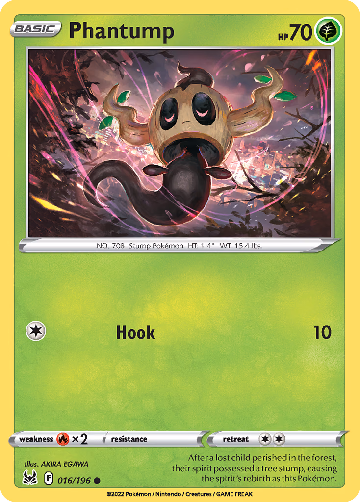 Phantump Pokemon card (016/196, Lost Origin)