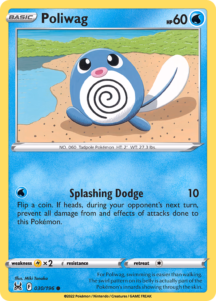 Poliwag Pokemon card (030/196, Lost Origin)