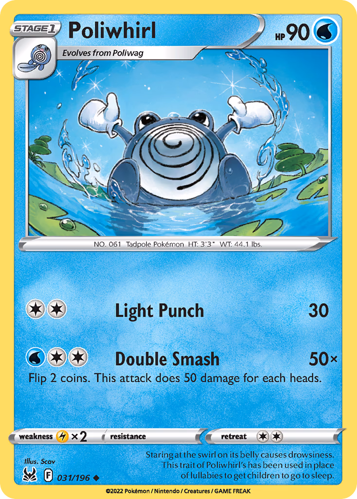 Poliwhirl Pokemon card (031/196, Lost Origin)
