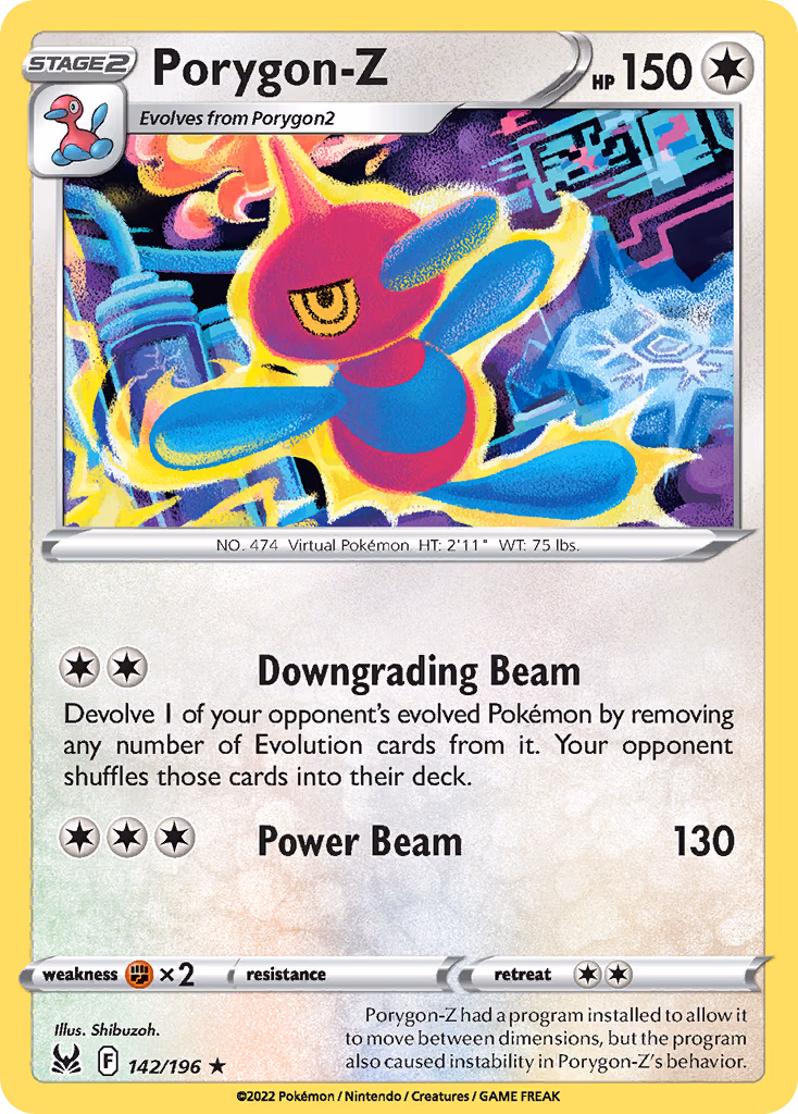 Porygon-Z Pokemon card (142/196, Lost Origin)