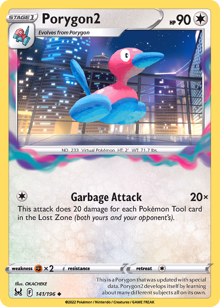 Porygon2 Pokemon card (141/196, Lost Origin)