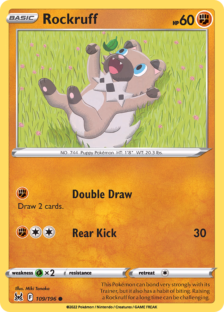 Rockruff Pokemon card (109/196, Lost Origin)